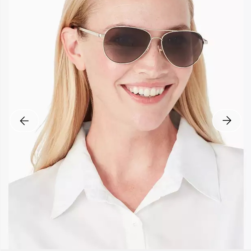 New in box Kate Spade Varese Aviator Sunglasses Gray Lenses gold & tortoiseshell - Picture 10 of 15